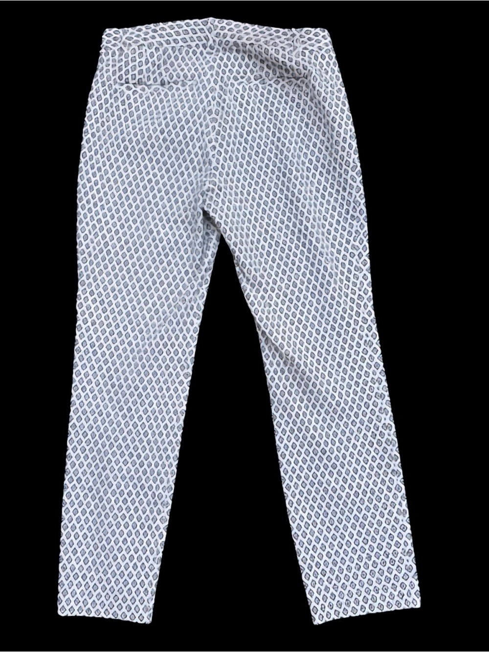 GAP Women's White and Navy Patterned Ankle Pants